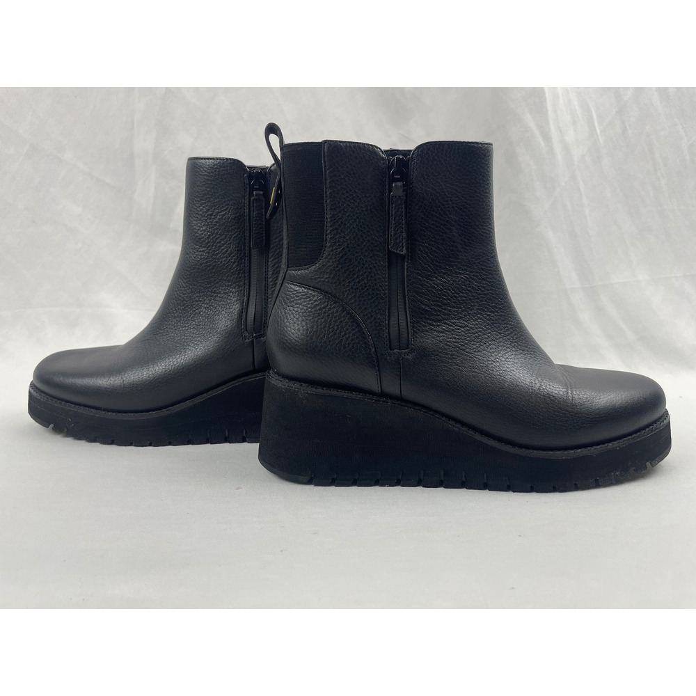 Cole Haan Zerogrand Womens 9B Black Leather Wedge Side Zip Ankle Booties W28705 - Picture 10 of 11